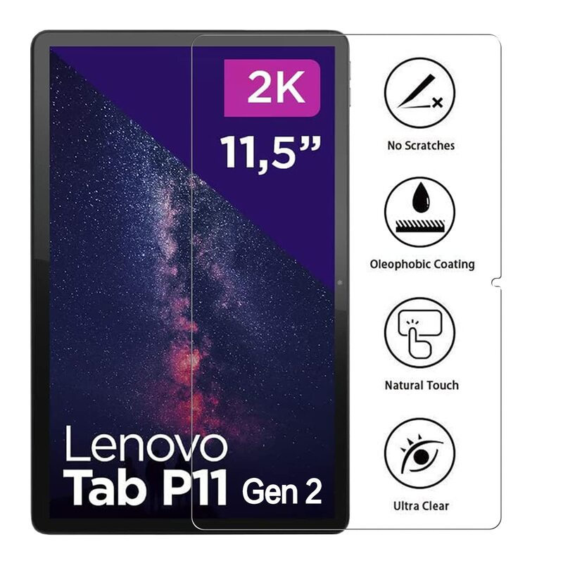 Protector de pantalla para Lenovo Tab P11 2ª generación (11,5 "), película de vidrio templado para Lenovo Tab P11 Gen 2 TB-350FU TB-350XC