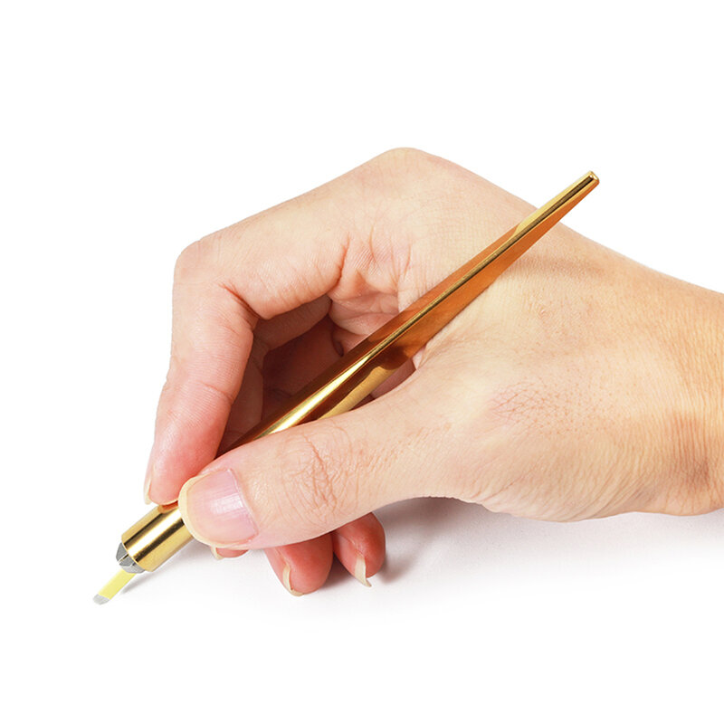 골드 영구 메이크업 눈썹 문신 수동 총 펜, 마이크로 블레이딩 아이라이너 립 3D 펜, 마이크로 블레이딩 액세서리 도구, 5 개, 10 개