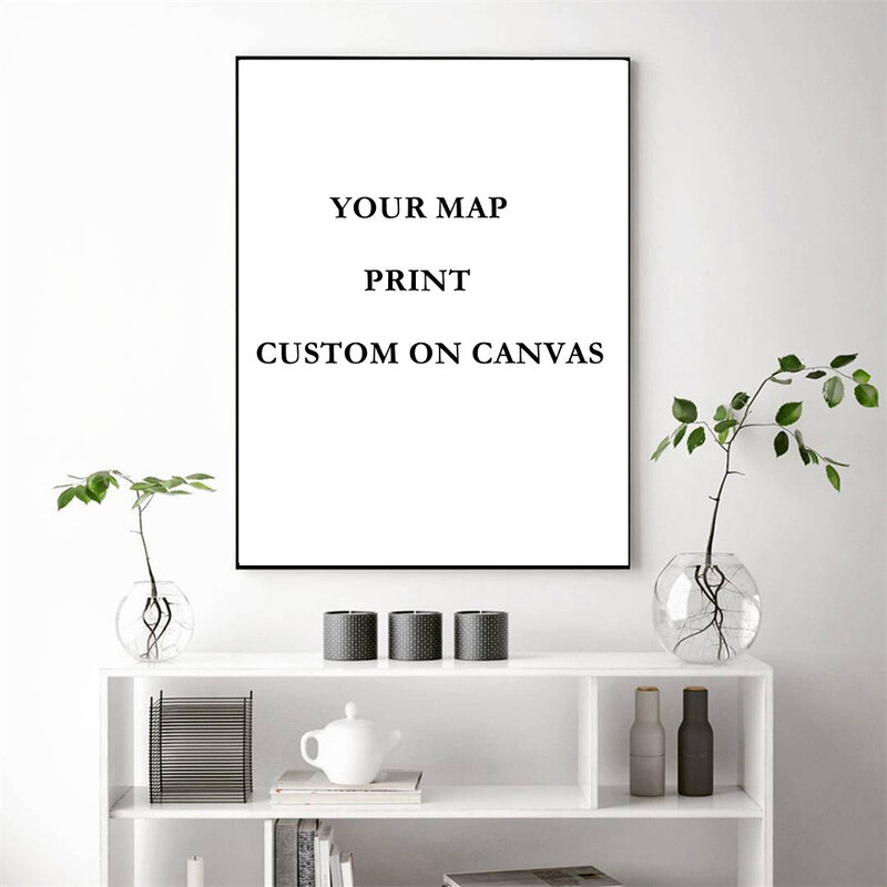 Map Custom Accept Any Kinds of Map Canvas Painting Decorative Wall Art Poster Living Room Home Decoration School Supplies