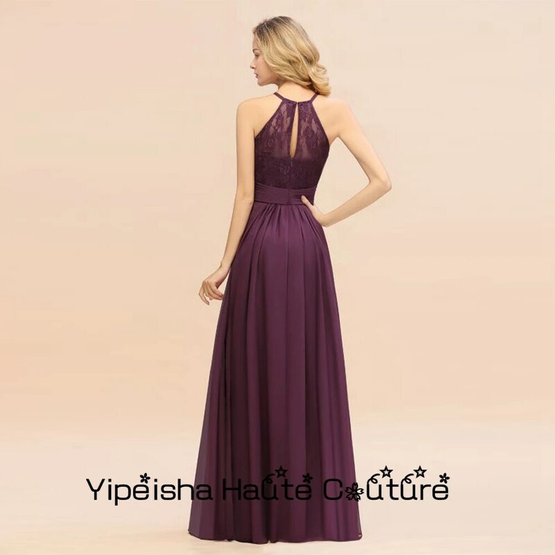 Yipeisha – robes fourreau de demoiselle d'honneur, robes de soirée de mariage avec dentelle, sans manches, violet, nouvelle collection été 2022