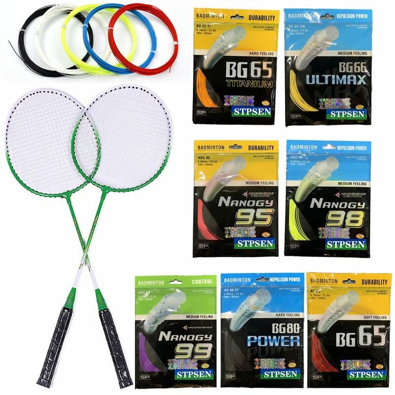 Badminton Racket String, Fio Amarrável, Alta Elasticidade, Alta Qualidade, Bg65, Raquete BG65Ti, Comprimento 7mm, 10m