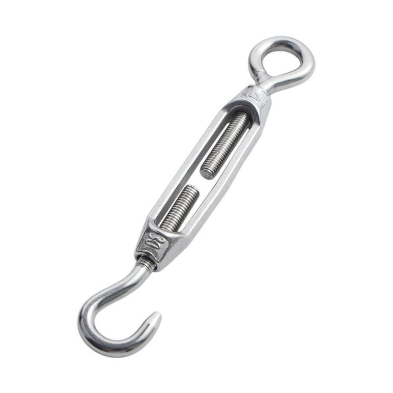 1/2/5PCS M4 Turnbuckle 304 Stainless Steel Wire Rope Tension Device Flange Bolt Hook & Eye Turnbuckle Wire Rope Tension Tools