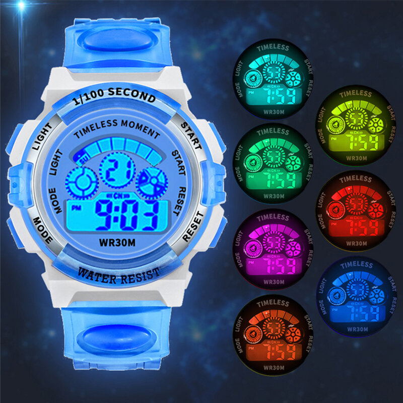 Kinderen Elektronische Horloges Lichtgevende Wijzerplaat Waterdichte Multifunctionele Wekkers Led Digitale Horloge Voor Jongens En Meisjes