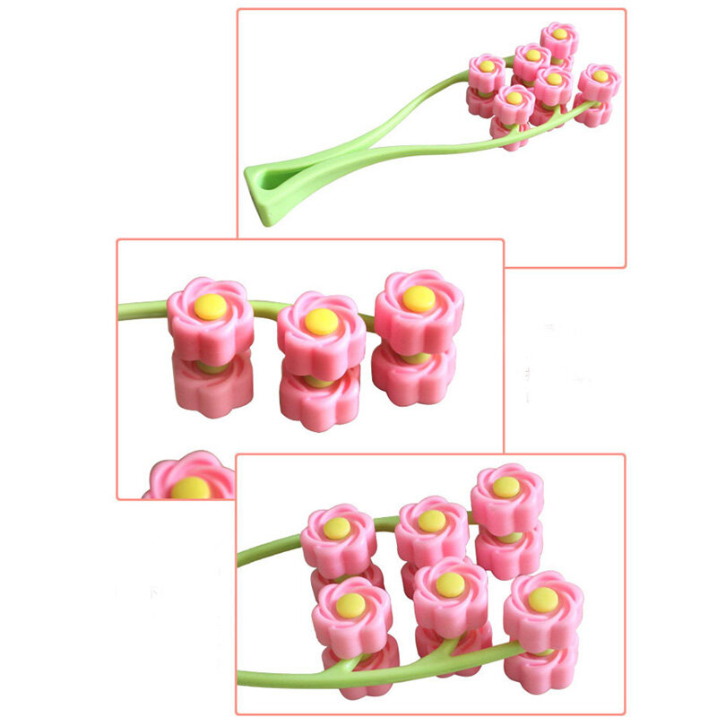 Women Facial Massager Roller Portable Flower Shape Anti Wrinkle Face-Lift Slimming Face Relaxation Beauty Tools Finger Massage