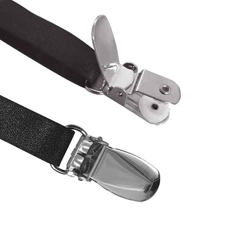 2 buah Pria Kemeja tetap sabuk wanita Non-Slip klip pengunci suspender elastis dapat disesuaikan klem pengunci aksesori untuk pria
