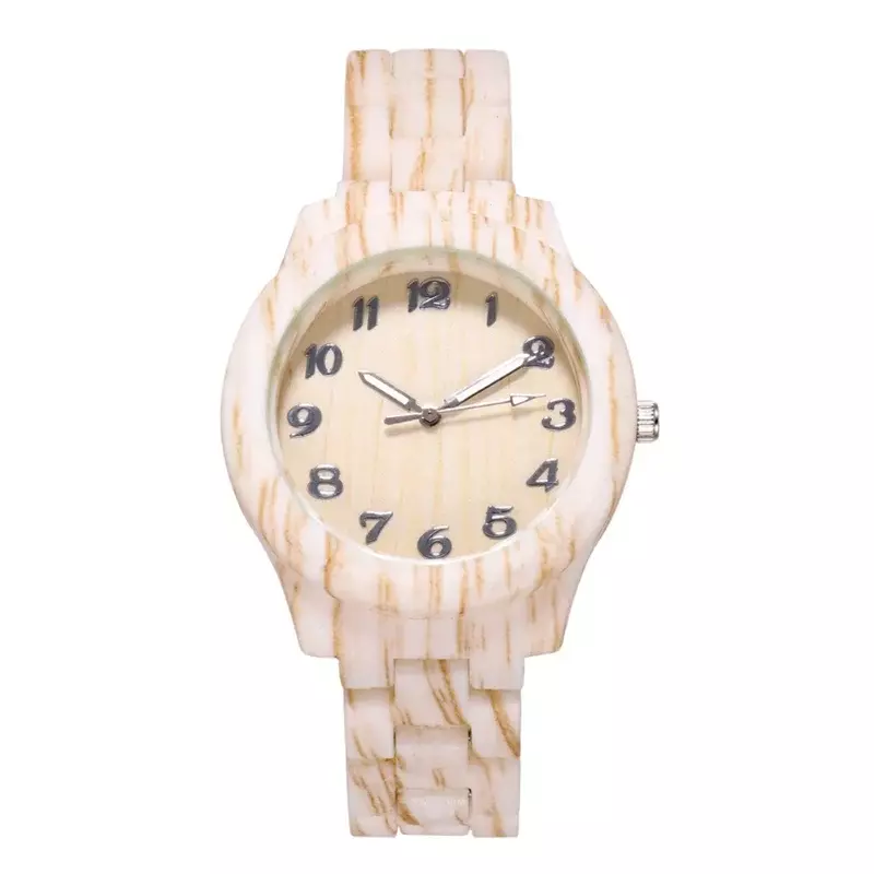 Bamboo Pattern Fashion Digital Creative Anti Steel Band Men and Women Watches Fashion Wood Sandalwood Quartz Watch Reloj Hombre