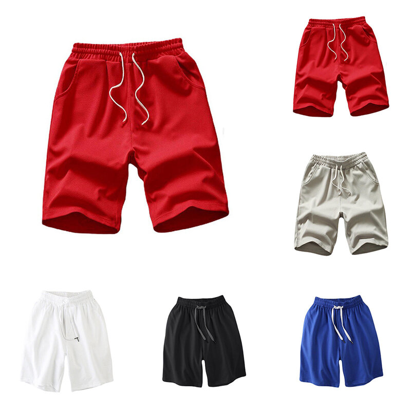 Men's Running Short Pants XL~4XL Casual Basketball Gym Shorts with Adjustable Drawstring Waist Multiple Colors