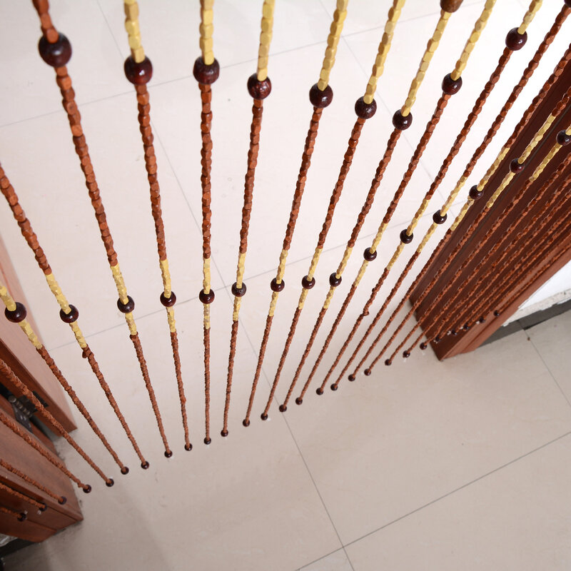 Rideau de porte perlé en bois de bambou fait à la main, frange de chaîne, cloison de porte, type de confrontation, le plus récent