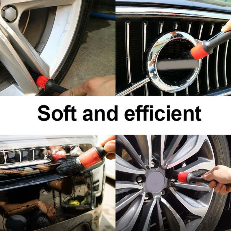 6 Pçs/set Prémio Leve Auto Detalhando Escova Escova de Limpeza Do Carro Sólida Carro Exterior Interior Detalhe Escova