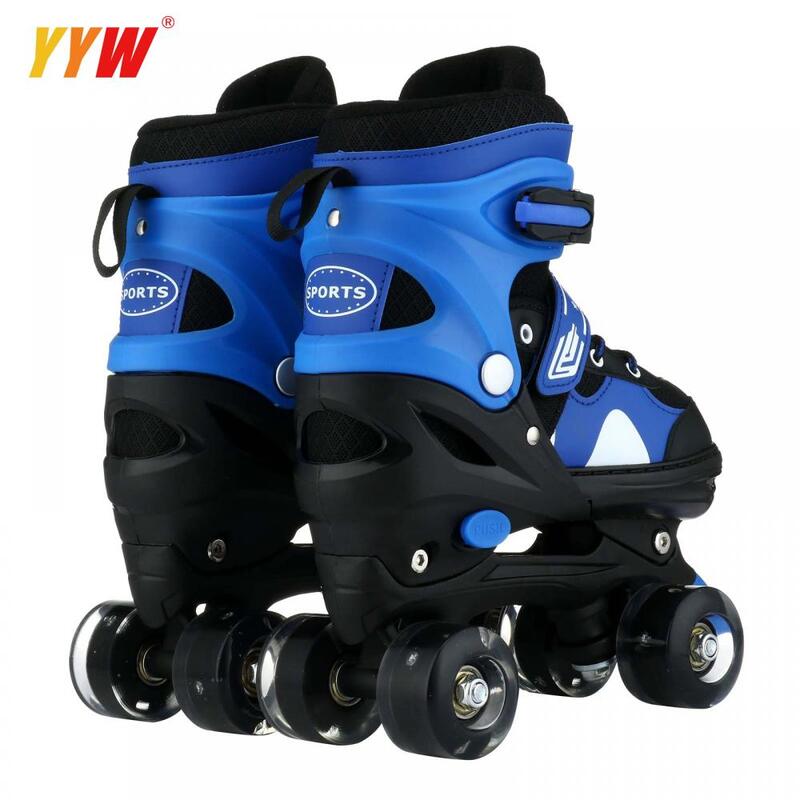 Adjustable Roller Skate For Kids Girls Boys Light Up Flash Wheels 4 Wheels 2 Row Line Outdoor Sneakers Rollers Skating Shoes