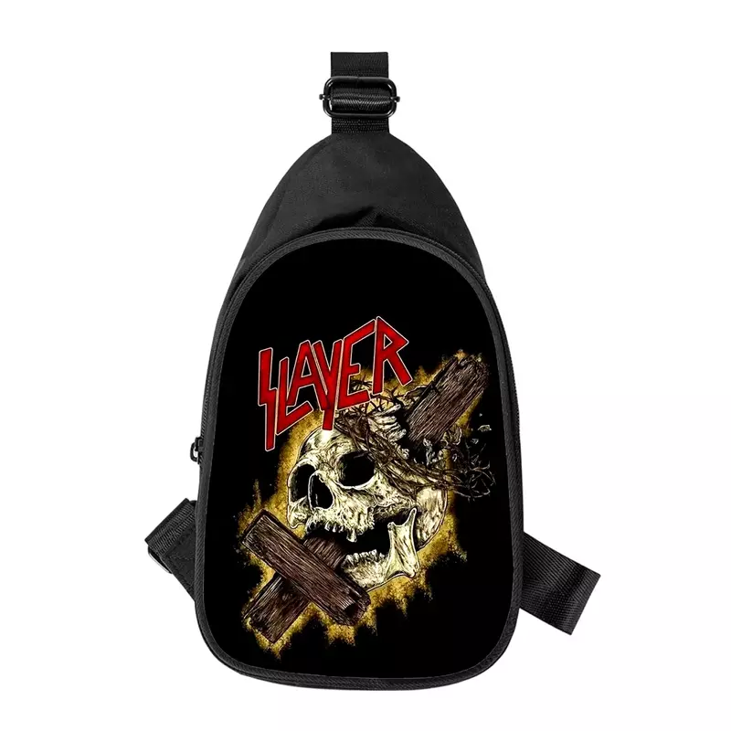 Slayer Thash Metal 3D พิมพ์ลายใหม่ของผู้ชายกระเป๋าสะพายข้างกระเป๋าคาดหน้าอกสะพายไหล่สำหรับผู้หญิงแนวทแยงมุมกระเป๋าโรงเรียนสามีคาดเอวกระเป๋าหน้าอกผู้ชาย