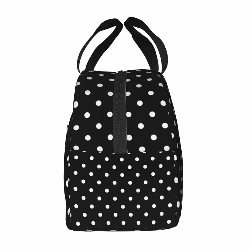 Lunch Bag for Men Women Cute Polka Dot Thermal Cooler Portable School Oxford Lunch Box Food Bag