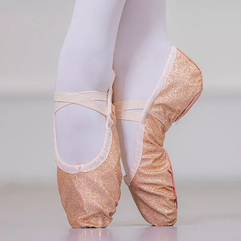 Ballet Dance Shoes Yoga Gym Flat Slippers Glitter Pink Blue Rose Red Colors Ballet Dance Shoes for Girls Children Women Teacher