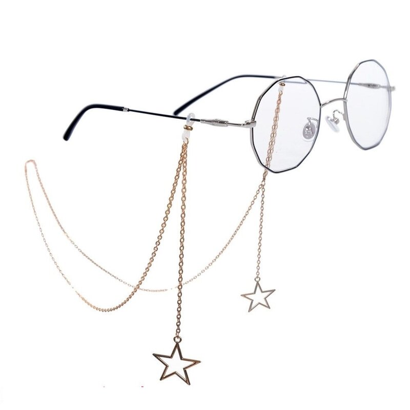 여성용 안경 체인 할로우 스타 진주 비즈 선글라스, 독서 안경 끈, 안경 홀더 넥 스트랩 로프, 신상 패션
