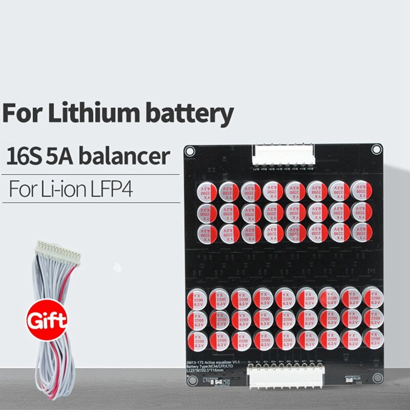 16S 5A 밸런스 리튬 이온 Lifepo4 Lto 액티브 리튬 배터리 이퀄라이저 밸런서 플레이트 커패시터, 48V 60V 16S