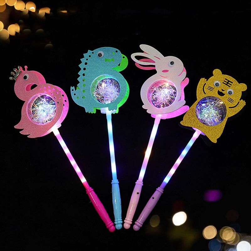 Zwierzęta dinozaur Flamingo świecące na imprezę trzy tryby błysku bajki migająca zabawka Led świecące różdżki zabawka świetlna prezent dla dzieci kija