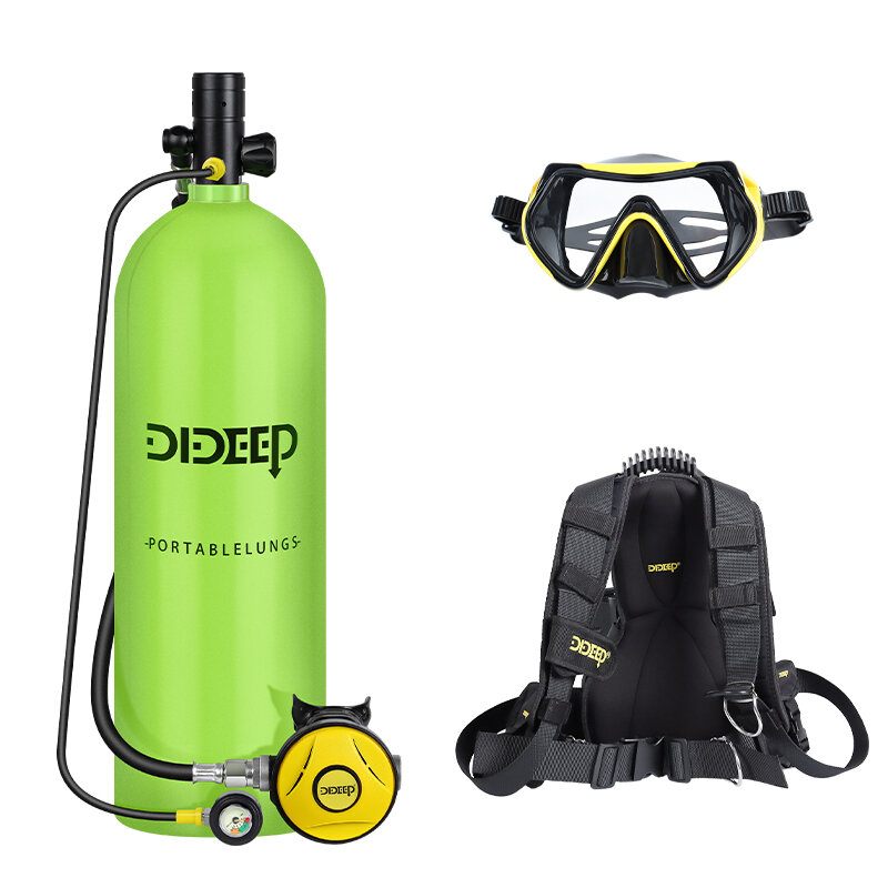 DIDEEP 4L Small Diving Cylinder 200bar Scuba Air Tank Breath Up to 60Mins With Glasses Diving Cylinder Kit
