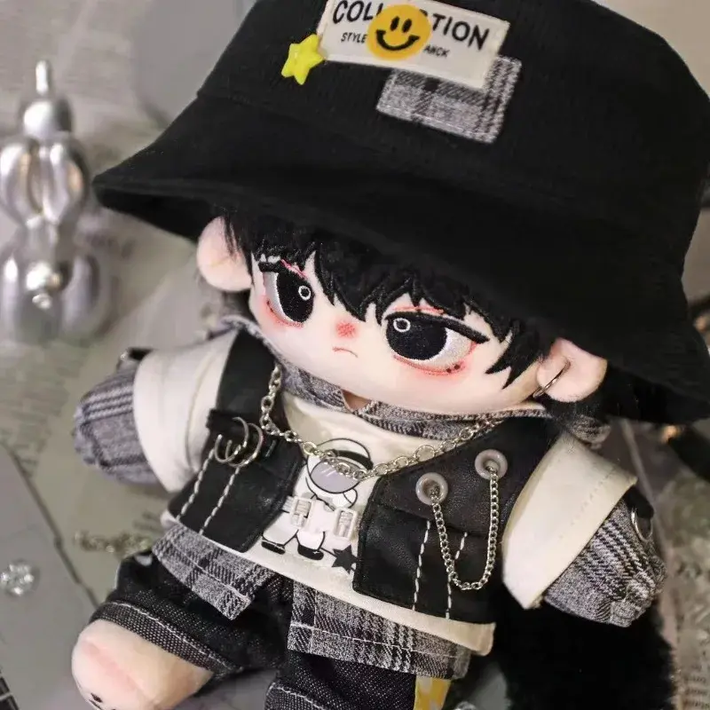 Handmade 4pc 20cm No Attributes Night Walker Sweater Pants Hat Vest Doll Clothes Suit Plush Doll's Clothes Outfit Accessories