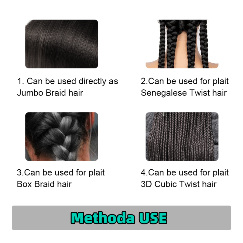 Rambut ekstensi kepang Jumbo panjang 26 inci, rambut ekstensi kepang mudah direnggangkan, serat rambut kepang Crochet sintetis Ombre 90g/PC