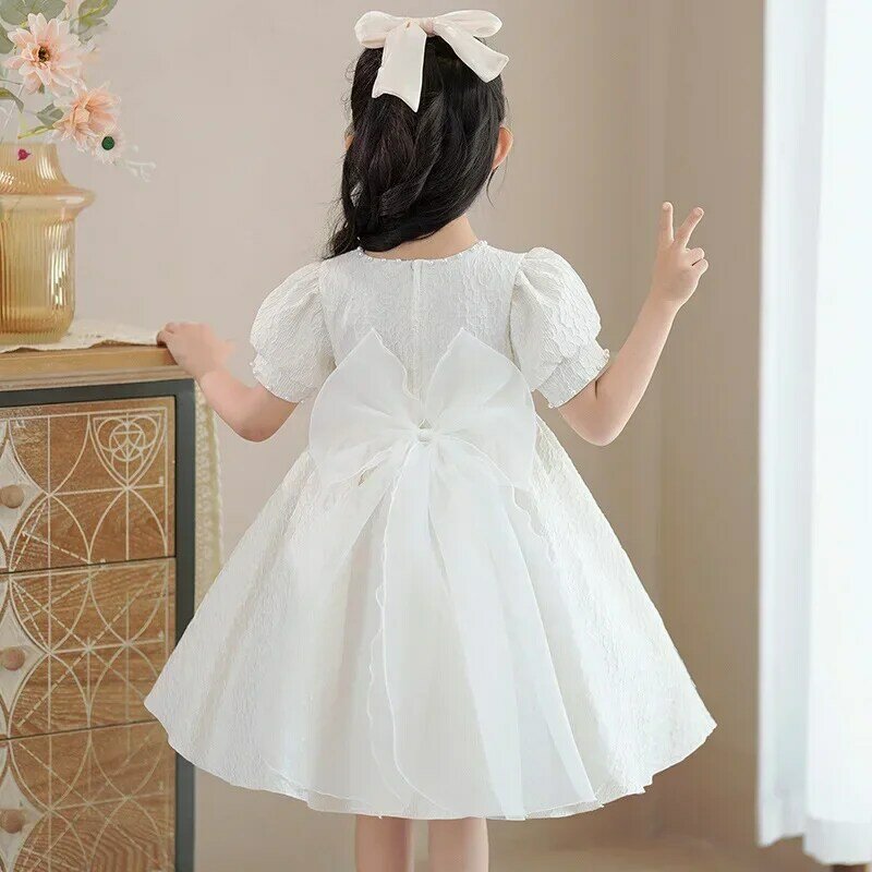 فستان الأميرة مع كم فقاعة للفتيات ، فستان قصير لأداء البيانو ، تصميم جديد