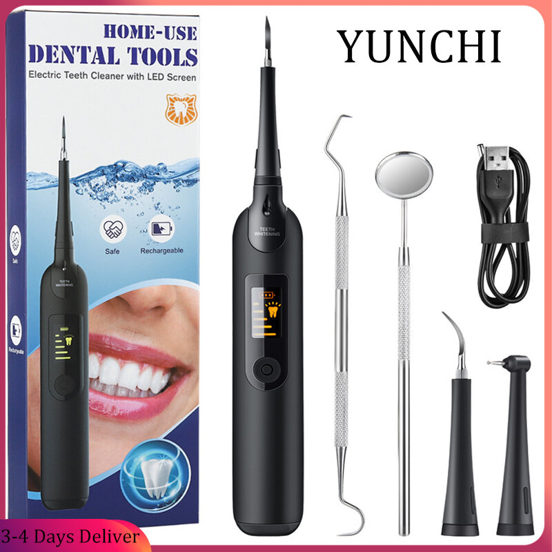 YUNCHI-Kit Escova Digital, Clareamento Dental, Limpador Dental, Espelho Boca, Removedor de manchas de dente, Ferramenta de Cuidados Orais