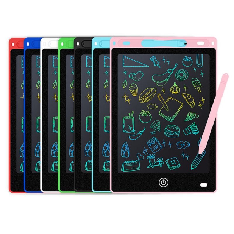 Tablet de Escrita LCD com Almofada de Desenho Eletrônico Colorida, Placa Doodle, Presente Toy para Crianças de 3 a 12 Anos, Meninas e Meninos, 12"