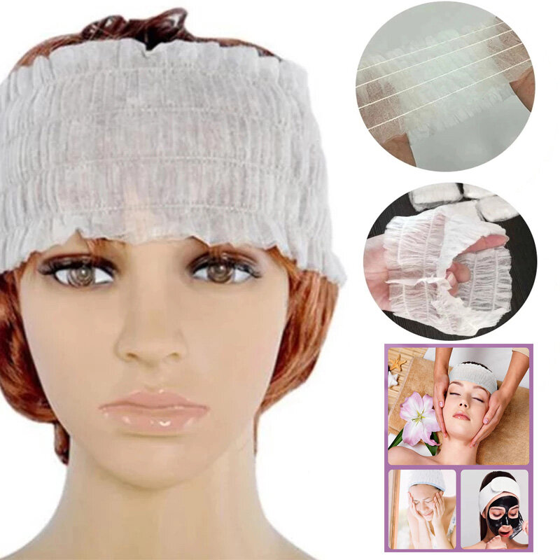 Disposable Elastic Headband Non Woven Eyelash Grafting Beauty Salon Bathroom Accessories Individually Packed 10/20/50 Pieces