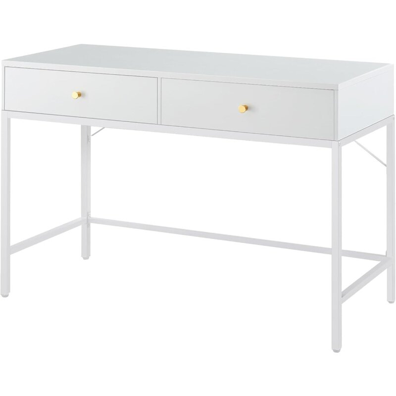 SUPERJARE столик под раковину с ящиками, 47-дюймовый компьютерный стол, современный простой столы для дома и офиса, макияжный туалетный столик для спальни