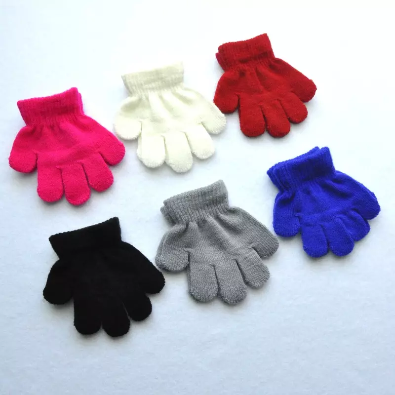 1-3 anni guanti invernali caldi per bambini neonate neonati maschi guanti acrilici lavorati a maglia KF198