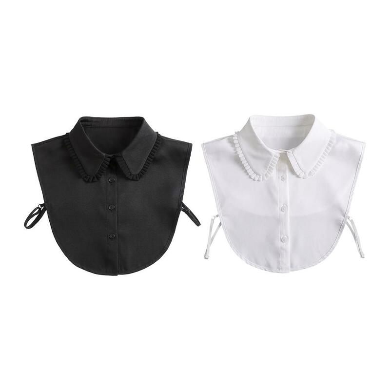 Cuello falso desmontable Vintage para mujer, solapa falsa sólida, blusa, accesorios de ropa, P6l0