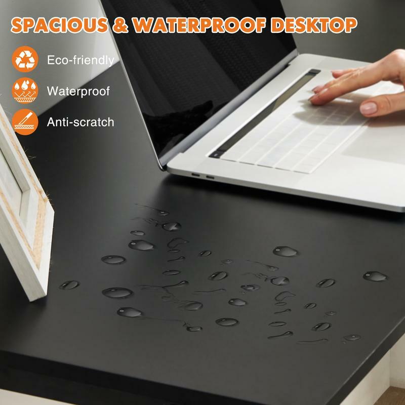 SweetcrispyFun Small Computer Desk Hple Style Table with Storage Bag & Headphone Hooks for Student Work Study Writing