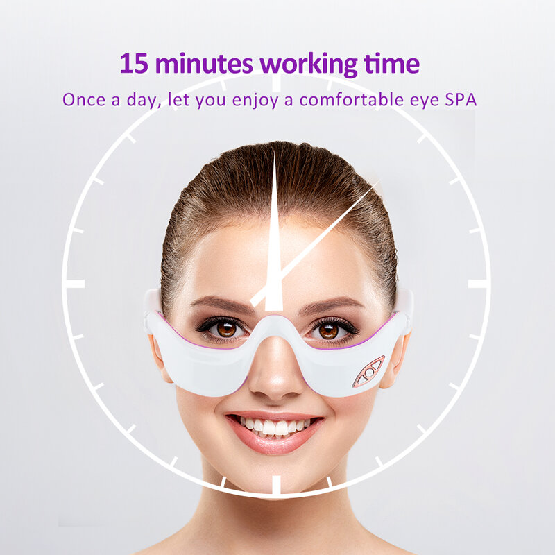 EMS Micro Corrente Pulso Eye Massager, Terapia De Aquecimento, Dispositivo De Beleza Do Olho, Alivia A Fadiga Ocular, Desvanece-se Círculo Escuro, Anti Rugas