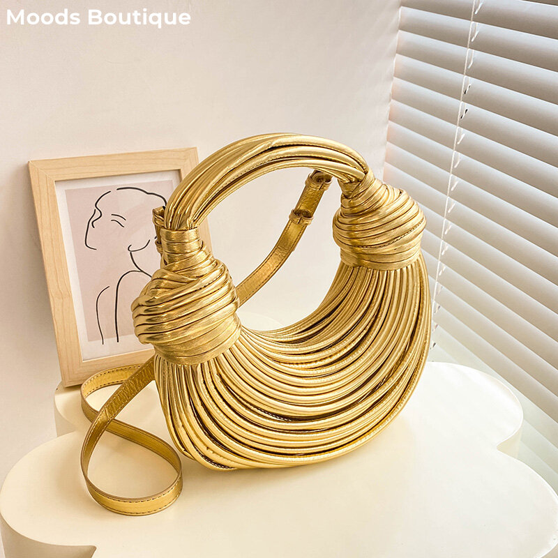Umod borse da sera di lusso per le donne Golden Noodle Knot Design Dinner Party pochette 2023 borse e borsette di Design di lusso