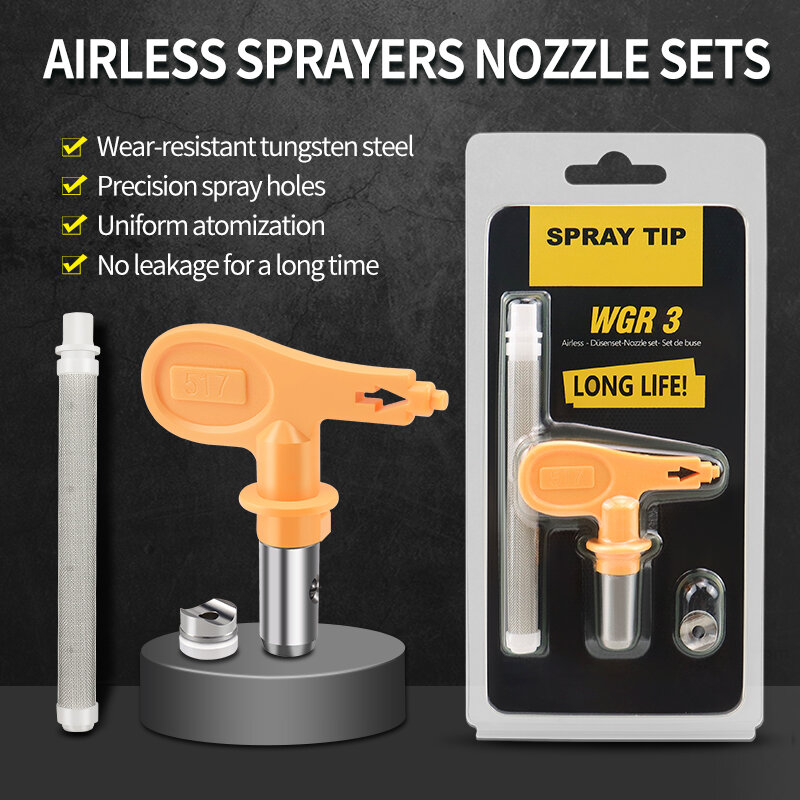 1Set  Airless Paint Sprayer Tip 517 and Airless Spray Filter For Airless Sprayer Spraying Machine Parts