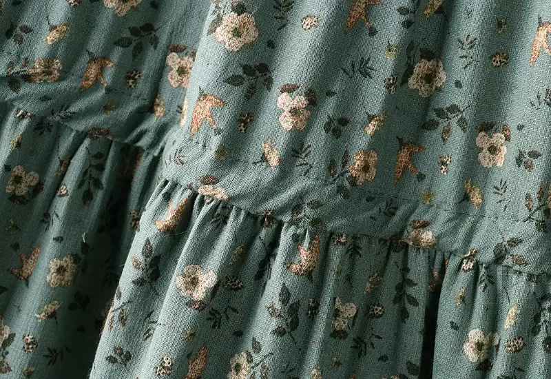 Garota Mori feminina com estampa floral, linho de algodão, elástico na cintura, saia casual solta em linha A, vintage, primavera, verão