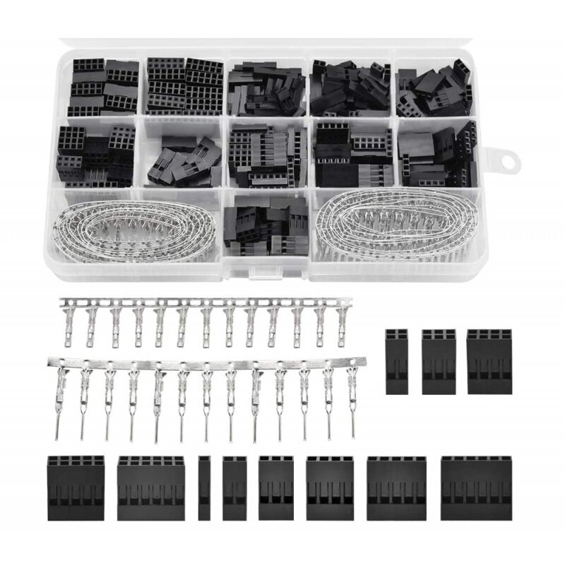 Соединительная коробка Dupont для кабелей перемычек, 2,4 мм, 620 шт., соединительная станция, обжимные наконечники для мужчин и женщин, комплект ma