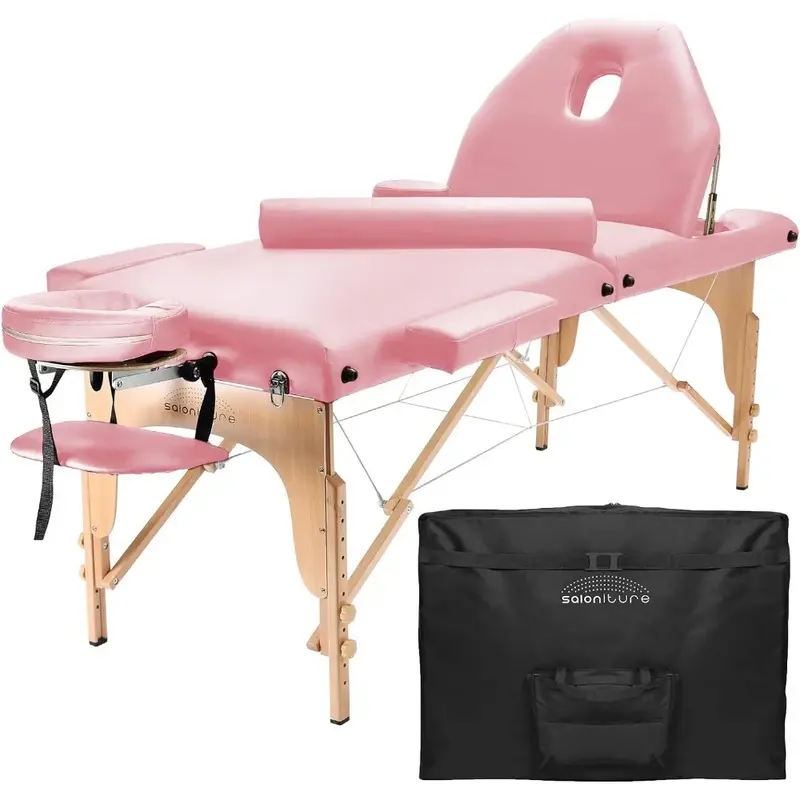Mesa de masaje portátil, cama de SPA, mesa de masaje de altura ajustable, cama de salón ancha, esponja, mochila de lujo, mesa de Reiki