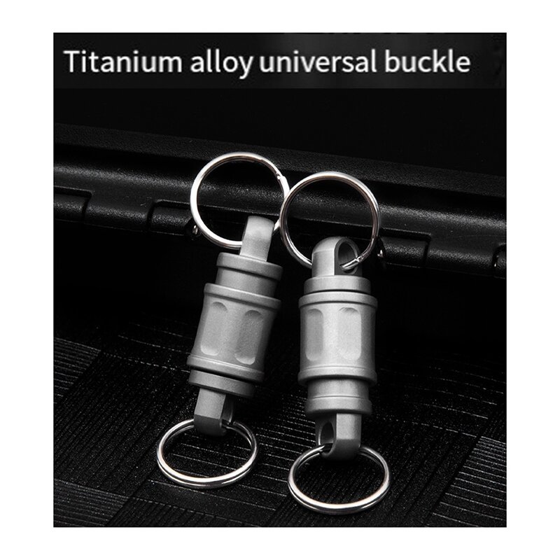 LLavero de aleación de titanio con resorte de bloqueo de coche, Mini anillo giratorio Universal, herramienta, piezas de llave, accesorios
