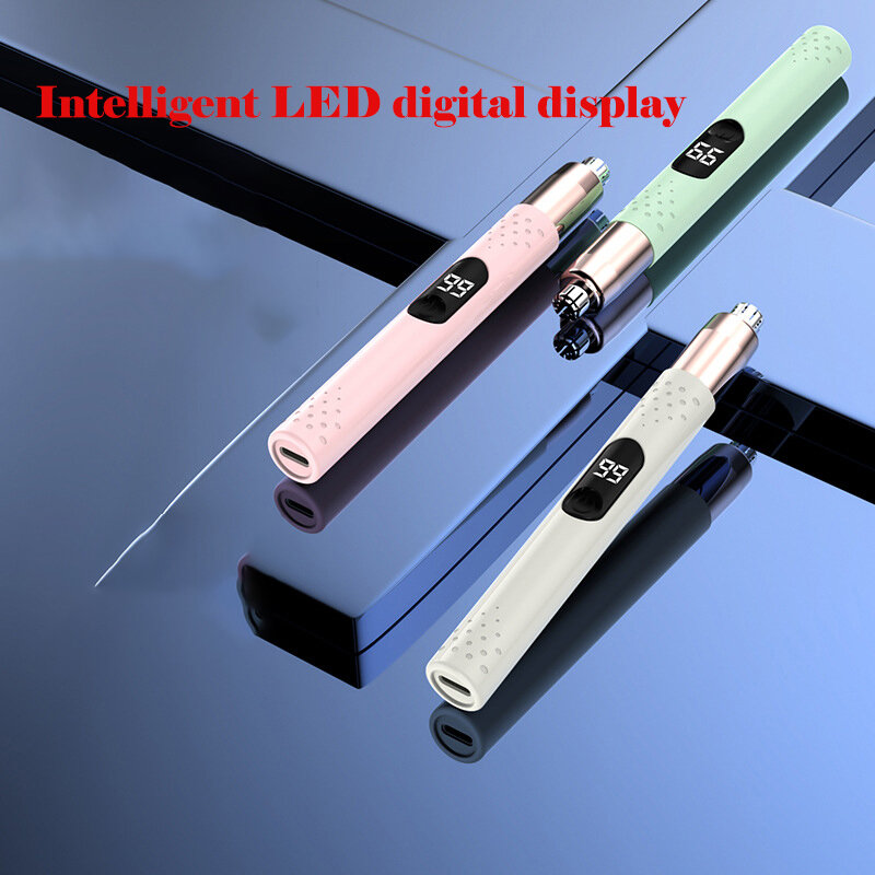 USB перезаряжаемый портативный мини-триммер с дисплеем мощности, водонепроницаемый электрический триммер для волос в носу для мужчин и женщин