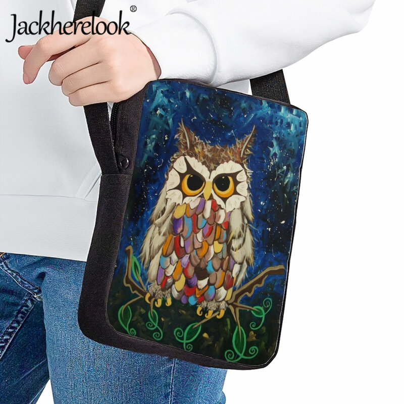 Jackherelook, Детская сумка-мессенджер, маленькая вместительная школьная сумка, популярный дизайн с рисунком совы, дизайнерские сумки через плечо
