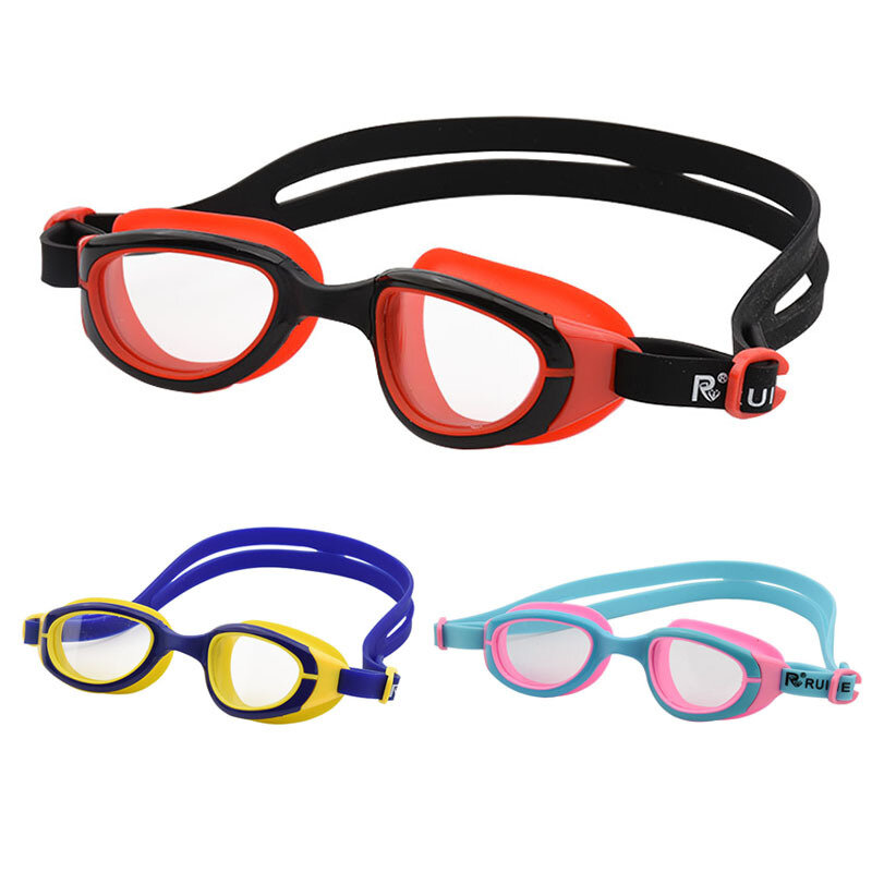 เด็กกันน้ำกันน้ำ Anti-Fog แว่นตาว่ายน้ำวัยรุ่นการ์ตูน HD Professional การฝึกอบรมว่ายน้ำกรณีแว่นตาหน้ากากว่ายน้ำเด็กแว่นตา