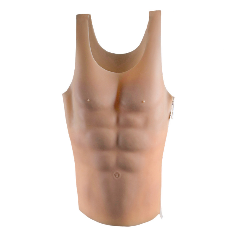 الرجال قطعة كبيرة مشد سيليكون وهمية الصدر العضلات بكتوراليس مثير البطن الاصطناعي محاكاة تأثيري فستان محدد شكل الجسم اللاتكس داخلية