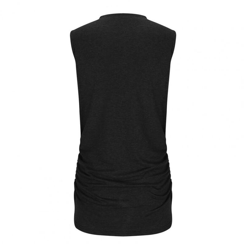 Women Summer Tank Tops Stylish Women's Summer Tank Tops O-neck Sleeveless Side Ruched Vest Crew Neck Loose Fit for Streetwear