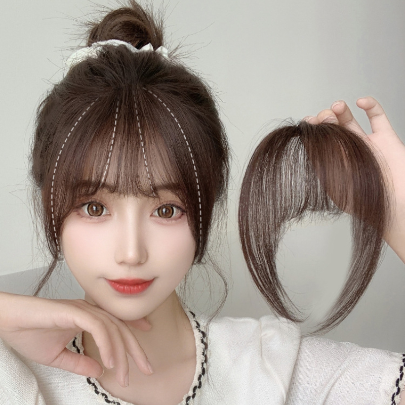 Fake air bangs hair clip extension capelli sintetici fake bangs parrucca naturale clip femminile bangs