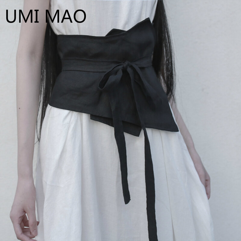 UMI MAO Spring New Style Of Moshu Homemade Irregular Wild Linen Girdle Female Chinese Style