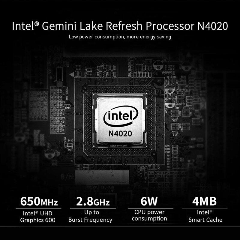 Beelink-Mini PC T5 con Intel Celeron N4020, 4GB, DDR4, 64GB, eMMC, compatible con HDMI Dual, WiFi Dual, BT4.0, PK, T4 Pro, N3350, AK3V, T8 Pro, novedad