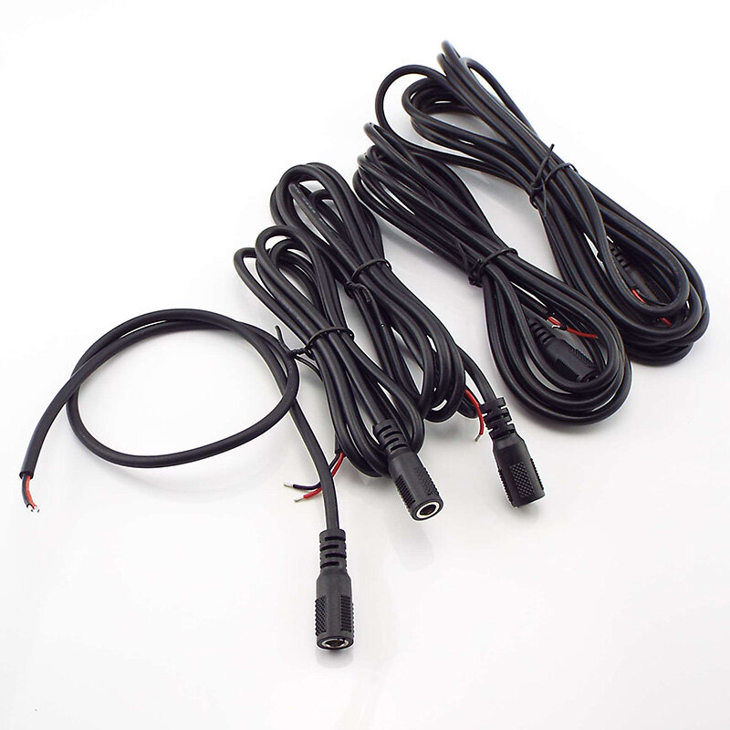 Konektor DC kabel laki-laki perempuan kawat 2.1x5.5mm steker Jack Power Adapter untuk DIY LED Strip lampu soket listrik 20AWG