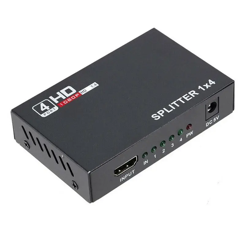 Pemisah kompatibel HDMI 4K, 1x4 1x2 Full HD 1080P Video sakelar HDMI 1 in 4 out Amplifier Adapter untuk HDTV DVD PS3 Xbox