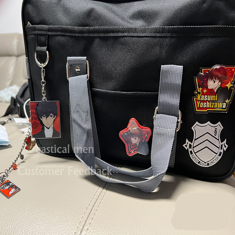 Persona 5 P5 수진 학원 고등학교 Jk 가방, 학생 책가방, 애니메이션 유니폼, 옥스포드 숄더백, 할로윈 코스프레 메신저 백