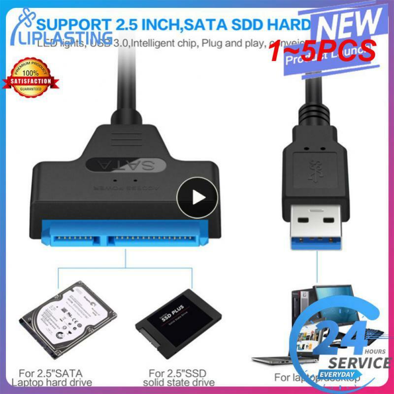 Adaptador SATA a USB 3,0 de 1 a 5 piezas, 2,0, 3,0, hasta 6 Gbps, 3 cables, compatible con disco duro externo HDD SSD de 2,5 pulgadas, 22 Pines, Sata III